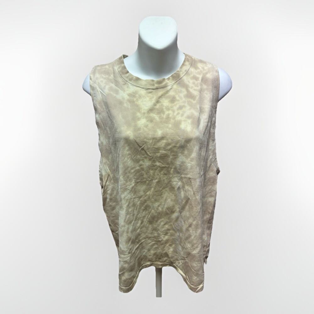 Lululemon Womens Size 8 Tie Dye Tank Top Beige Cream Sleeveless Athletic Yoga